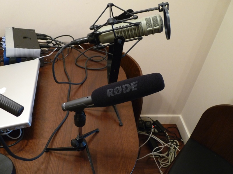 TapelegStudios04 EV RE20 mic (top) and RODE NTG-1 Shotgun mic.