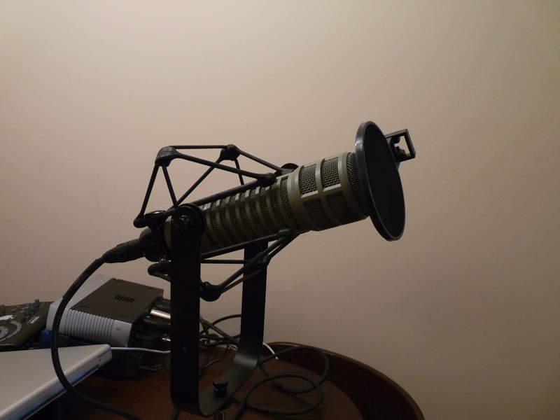 TapelegStudios08 Electrovoice RE20 with VAC pop filter attached to shockmount